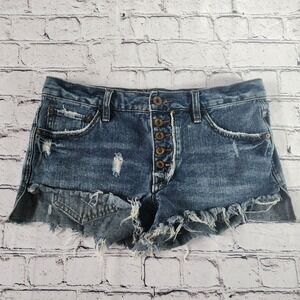 Free People Distressed Jean Shorts Women Size 25